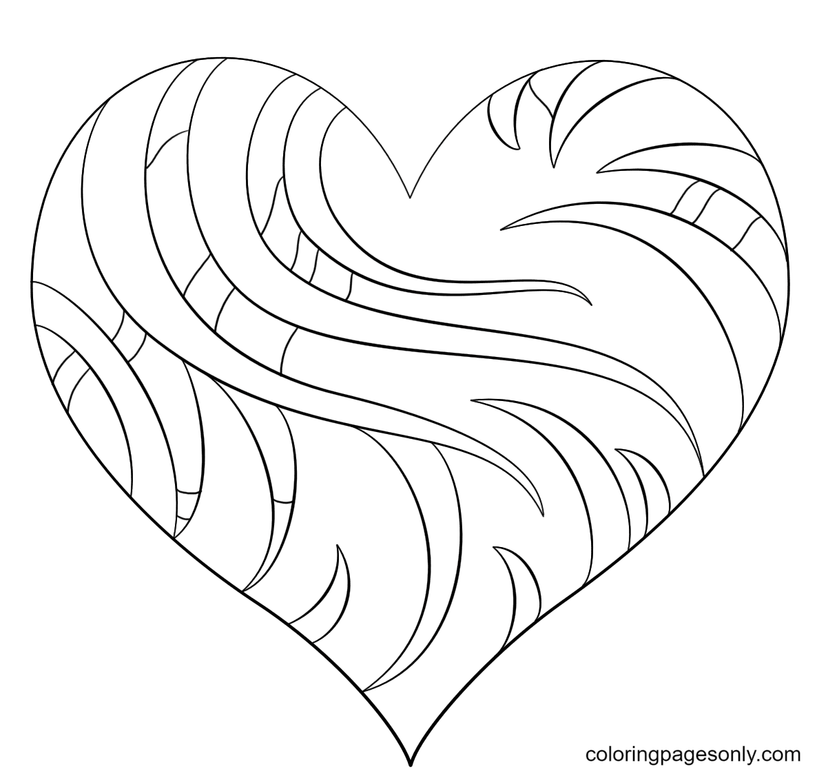 Intricate Heart Coloring Page