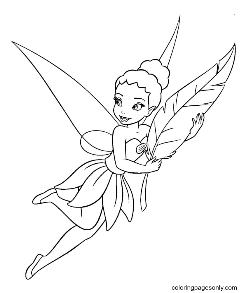 Iridessa with a Feather Coloring Pages