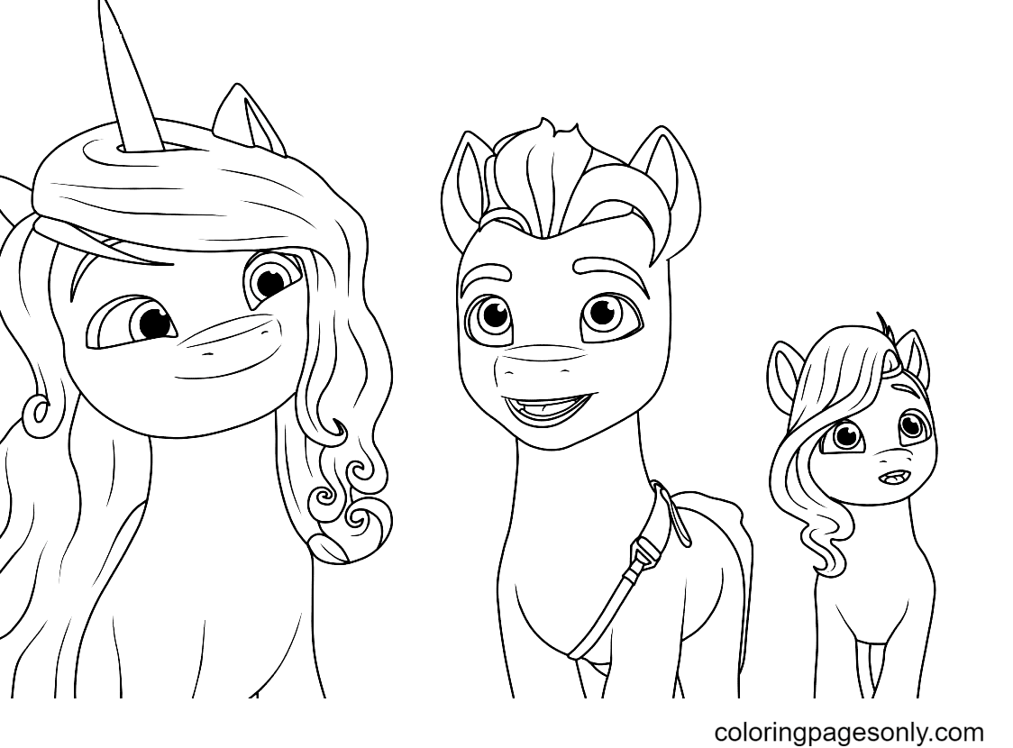 Izzy and Hitch with Pipp Coloring Page