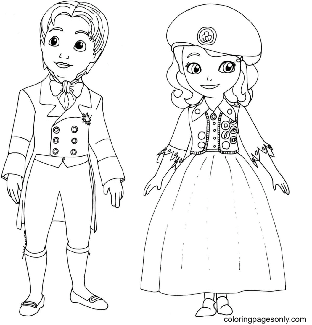 James and Sophia Coloring Pages