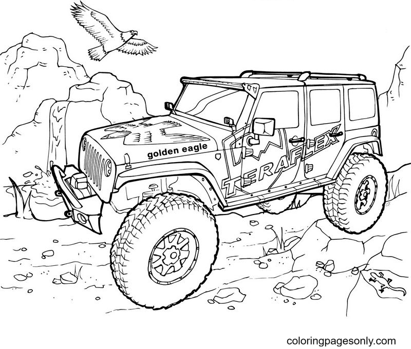 Página para colorir Jeep Teraflex Off Road
