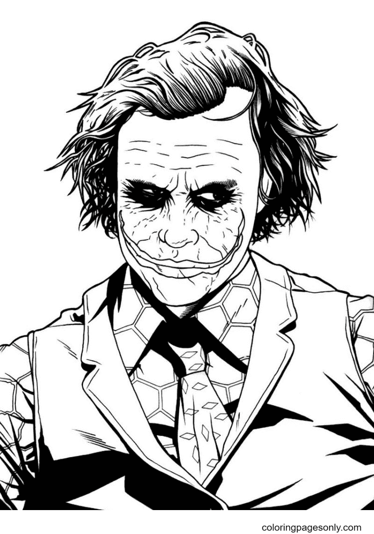 Joker Laugh Only in Public Coloring Page