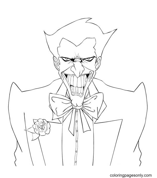 Joker Laughs Scary Coloring Page