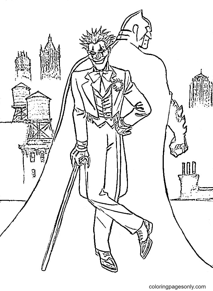 Joker con Batman stampabile da Joker