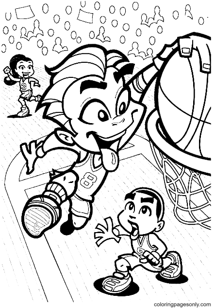 Jump in The Air and Score Coloring Page