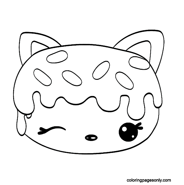 Kawaii donut Coloring Pages