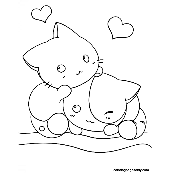 Kawaii Kittens Coloring Pages