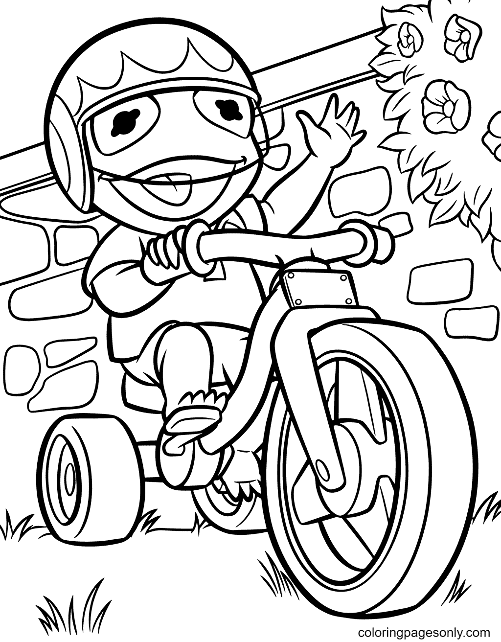 Kermit Racer Coloring Page