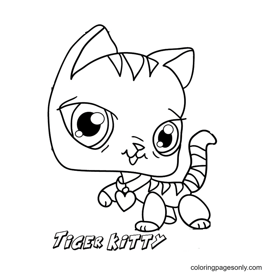 Kitten Tiger from the Littlest Pet Shop Coloring Pages