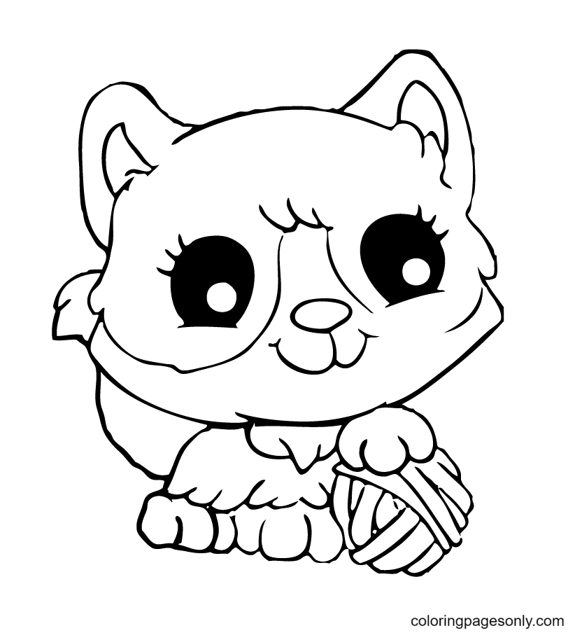 Gatito con un ovillo de lana de Kitten
