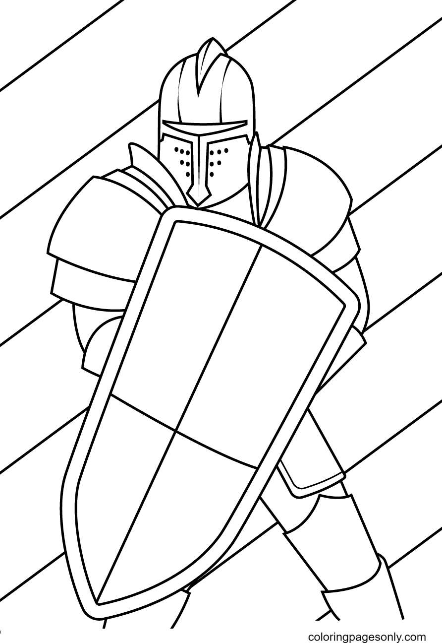 Cavaleiro usa escudo contra um ataque de cavaleiro