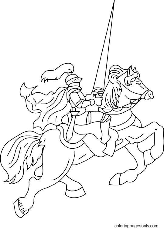 《骑士》中的骑士和战马一起战斗