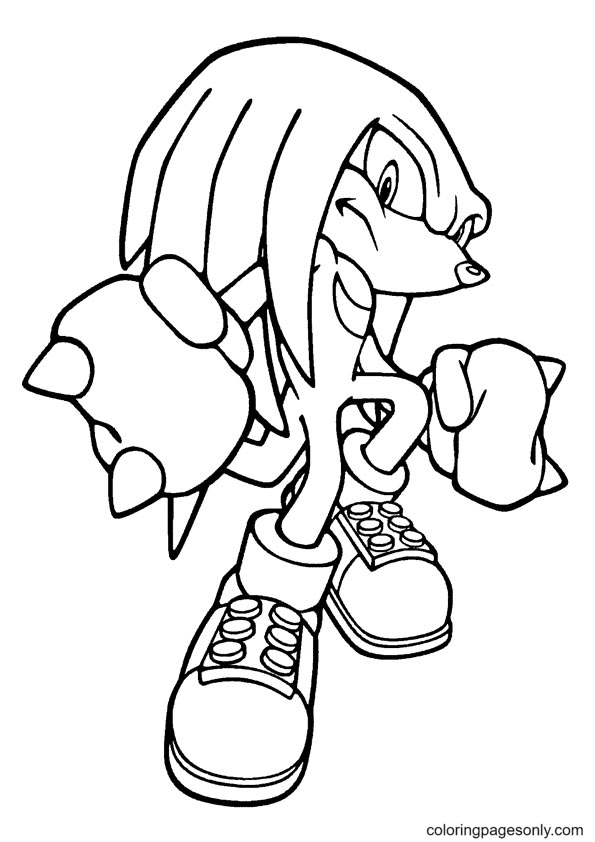 Knuckles The Echidna Coloring Pages