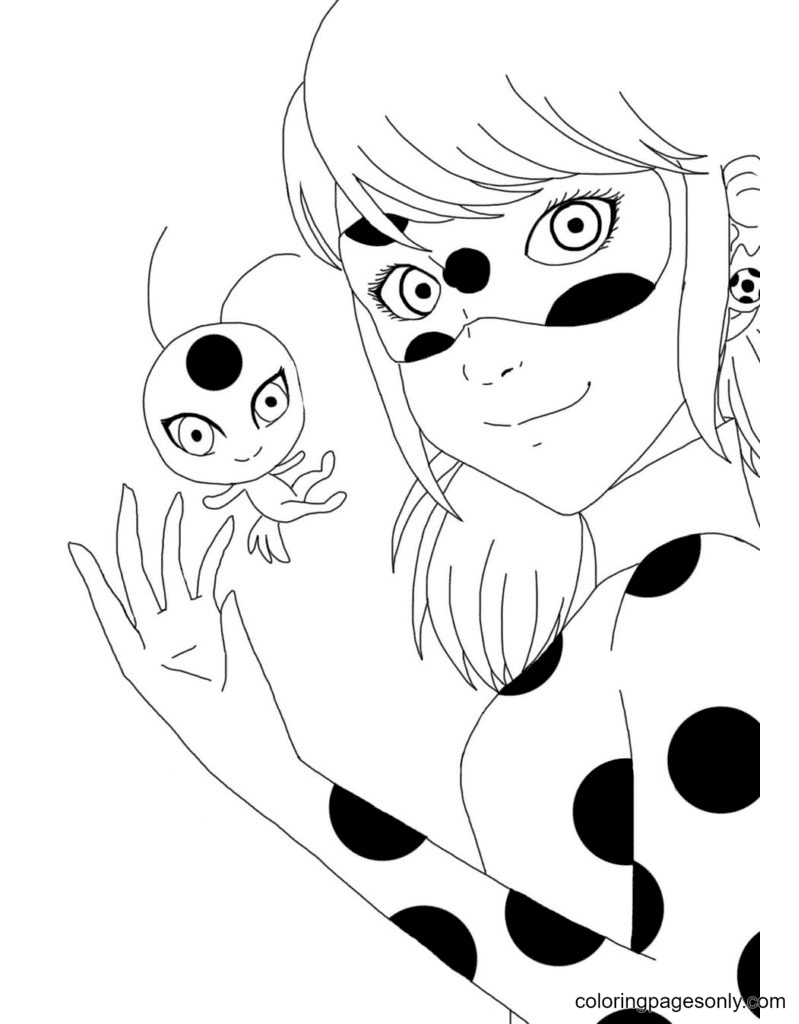 Ladybug and her friend Coloring Page