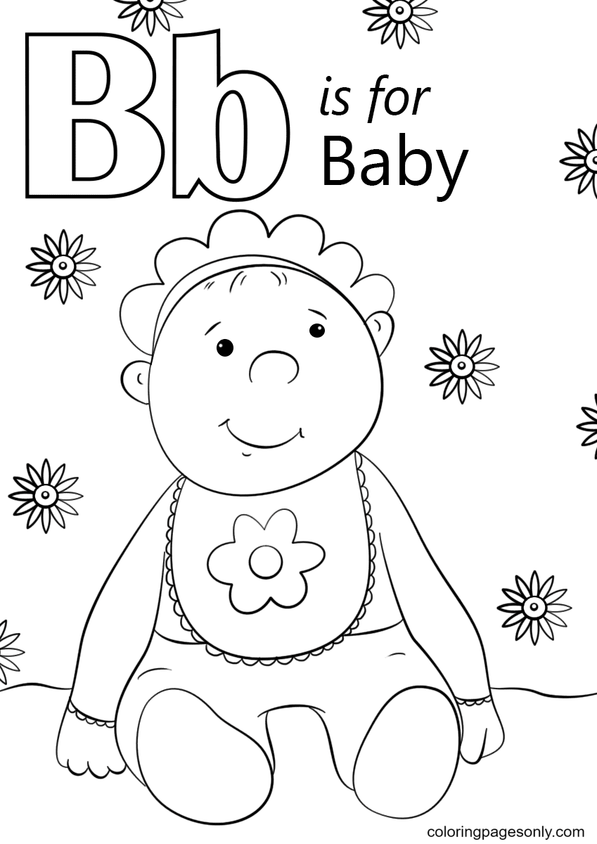 Letter B is for Baby Coloring Page