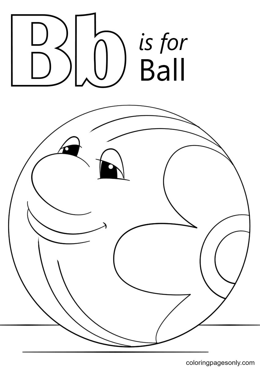 Letter B is for Ball Coloring Page