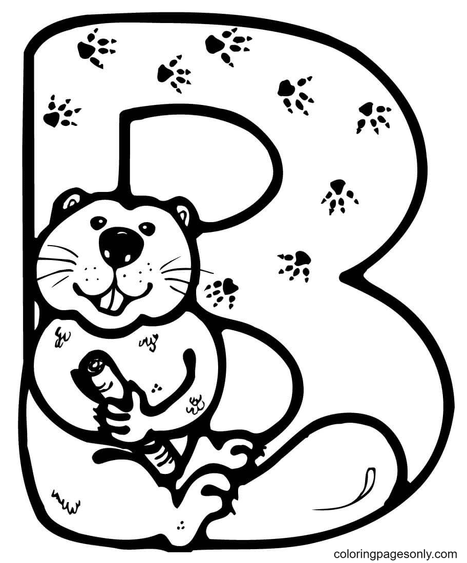 Letter B is for Beaver Coloring Pages