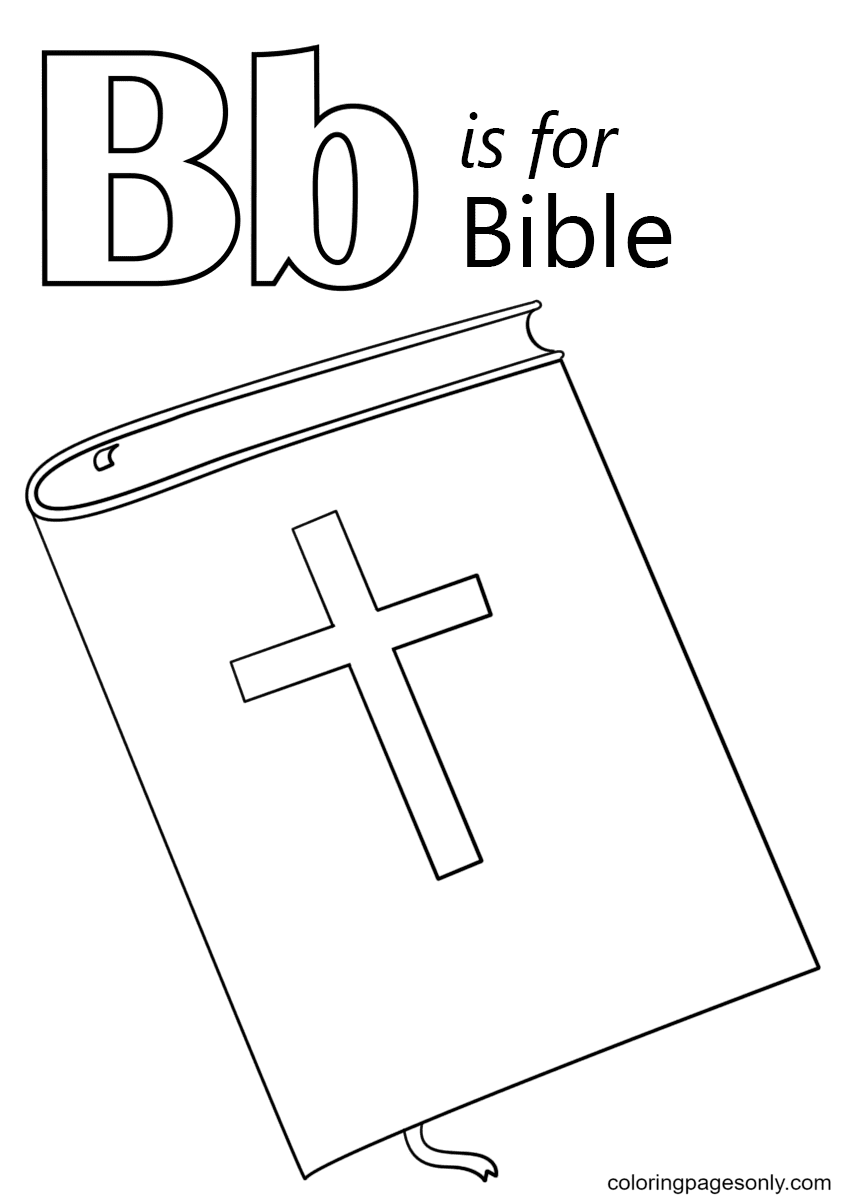 Letter B is for Bible Coloring Page