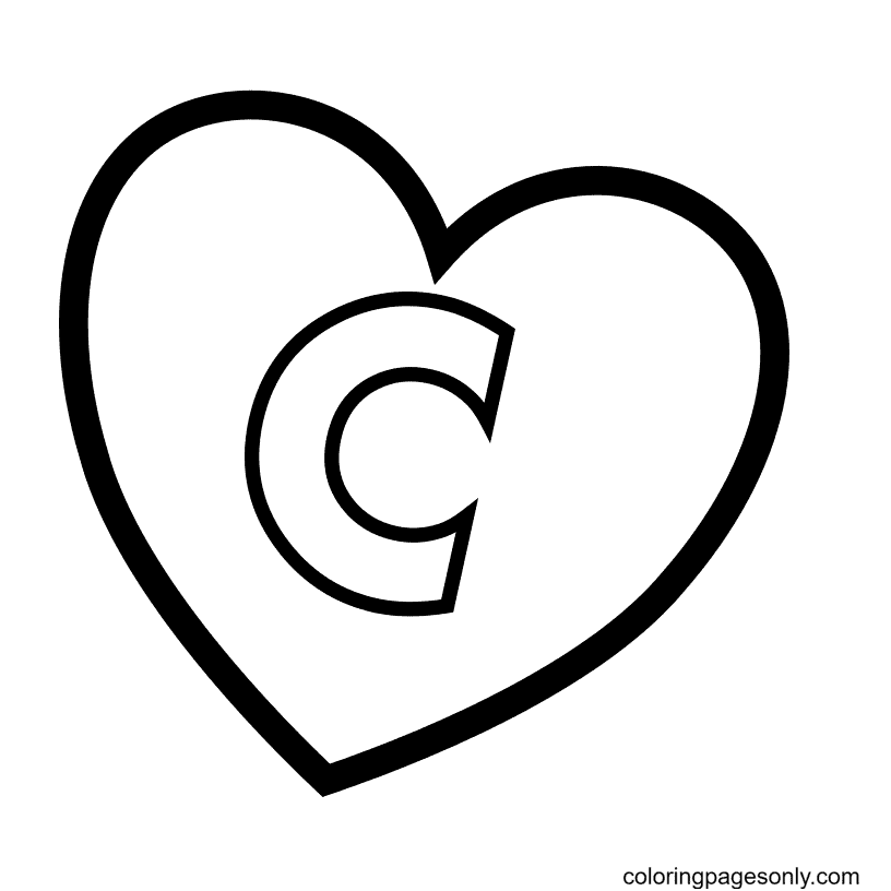 Lettre C en coeur de la lettre C