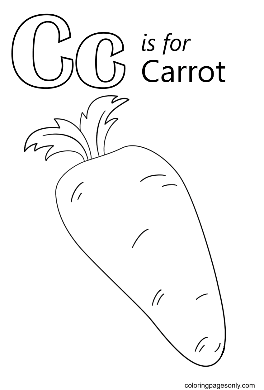 字母 C 代表字母 C 中的胡萝卜