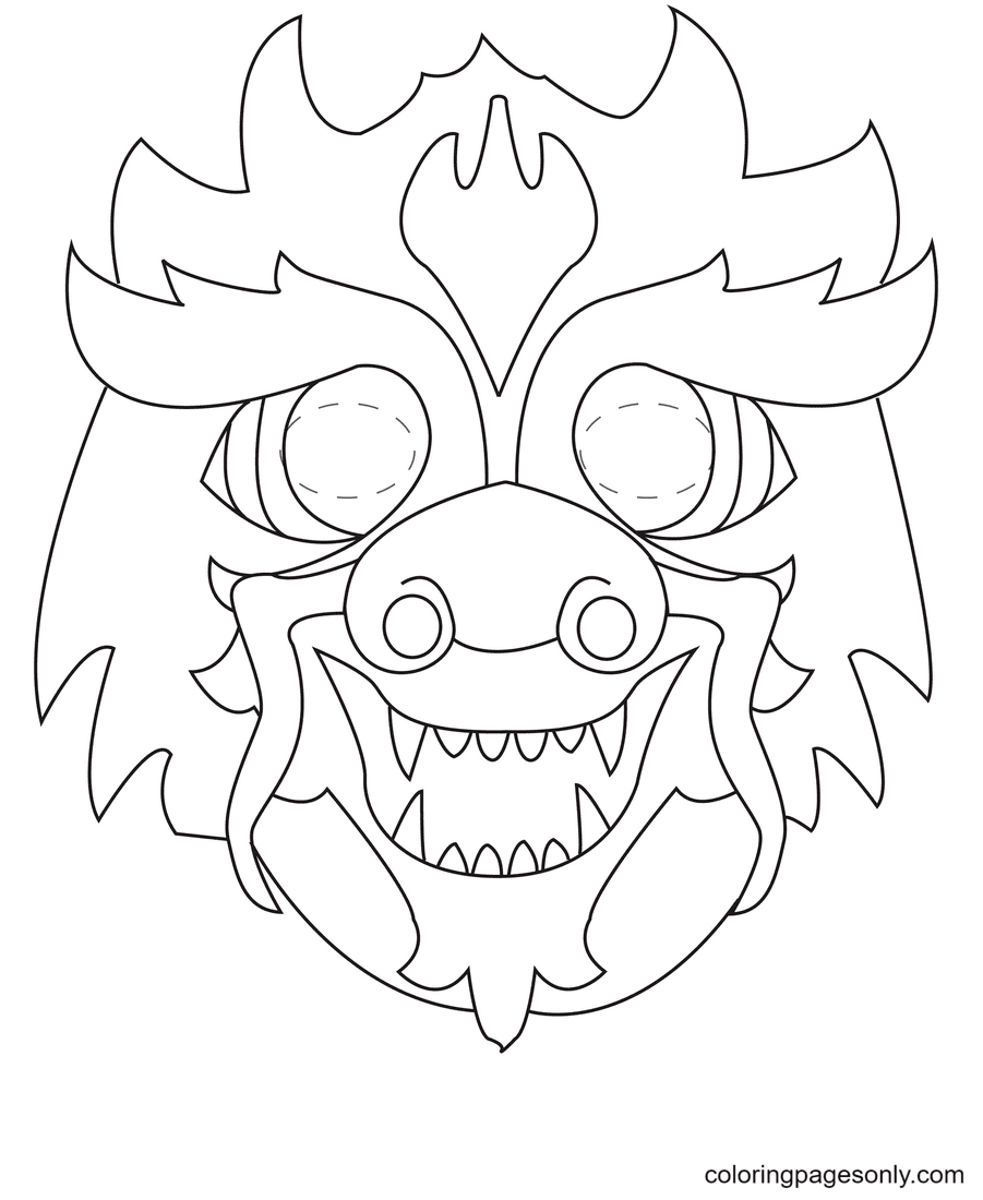 Lion Mask Coloring Page