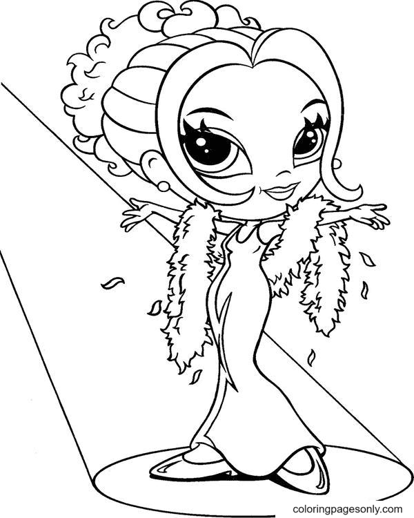 Lisa Frank Disco Party Coloring Page