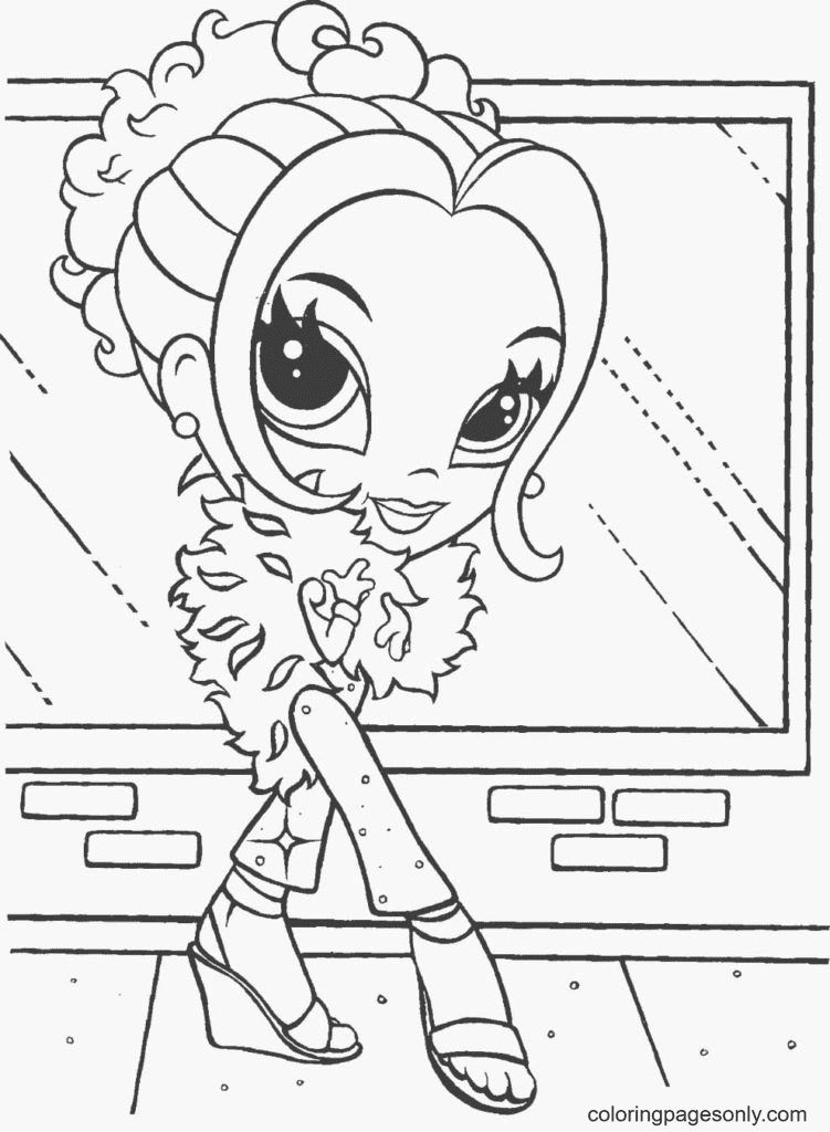 Lisa Frank walks Coloring Pages