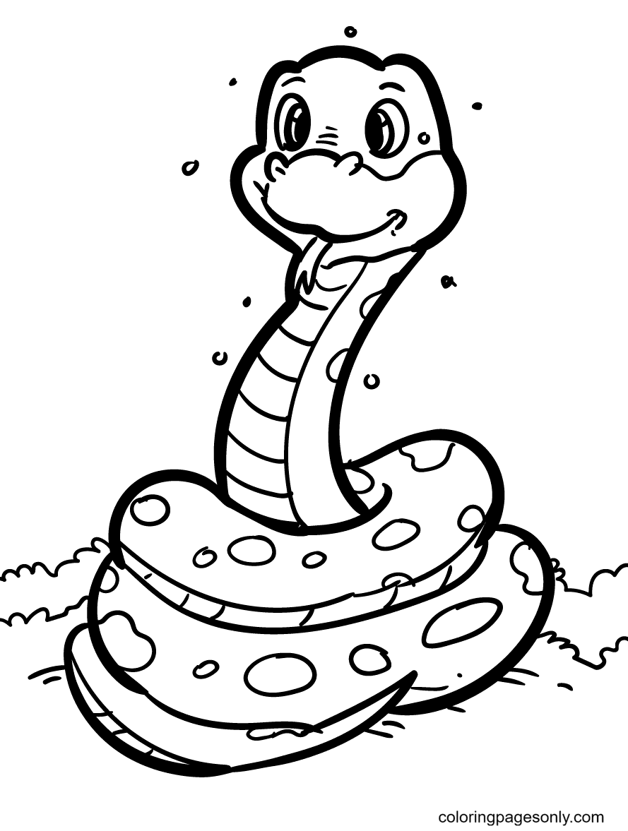 Desenhos para colorir de desenho de uma cobra fofa para colorir  