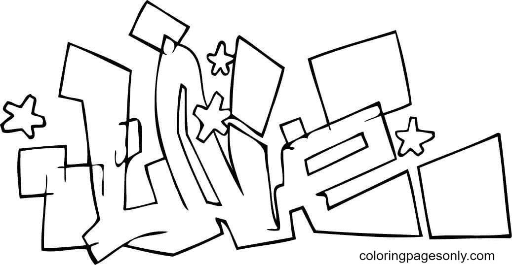 Live Graffiti Coloring Pages
