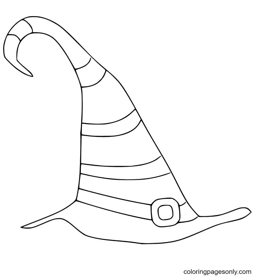 Long Witch Hat Coloring Page