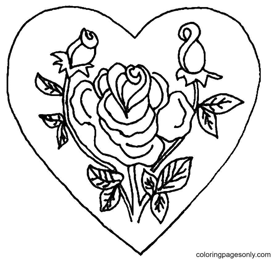 Liefdeshart met rozen uit hart