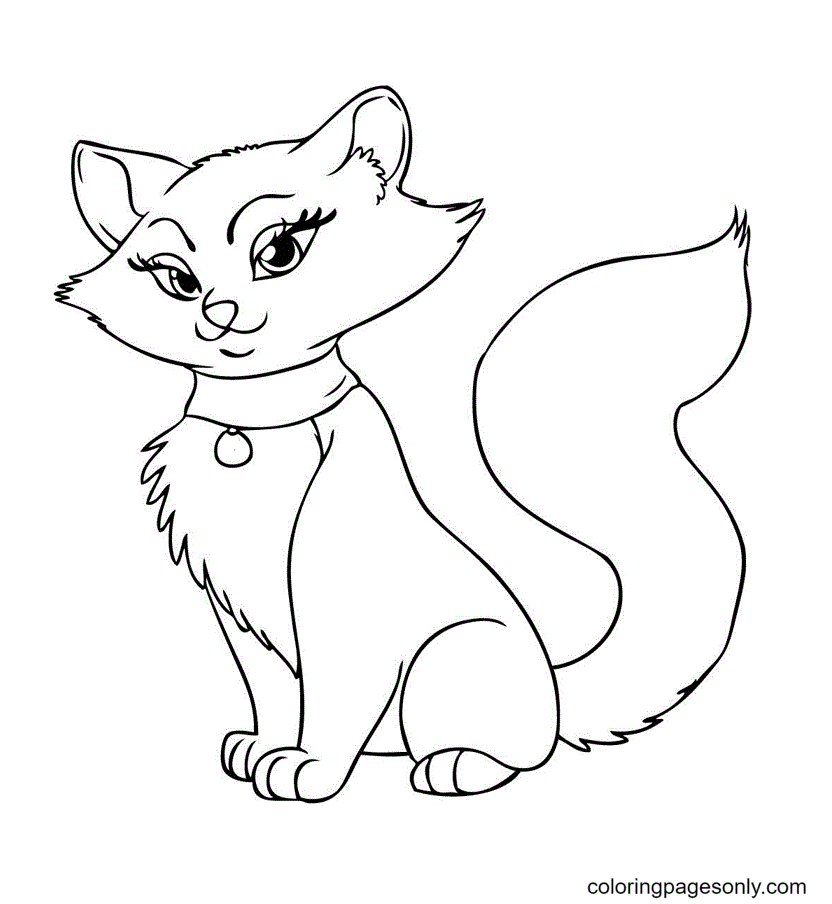 Lovely Kitten Coloring Page