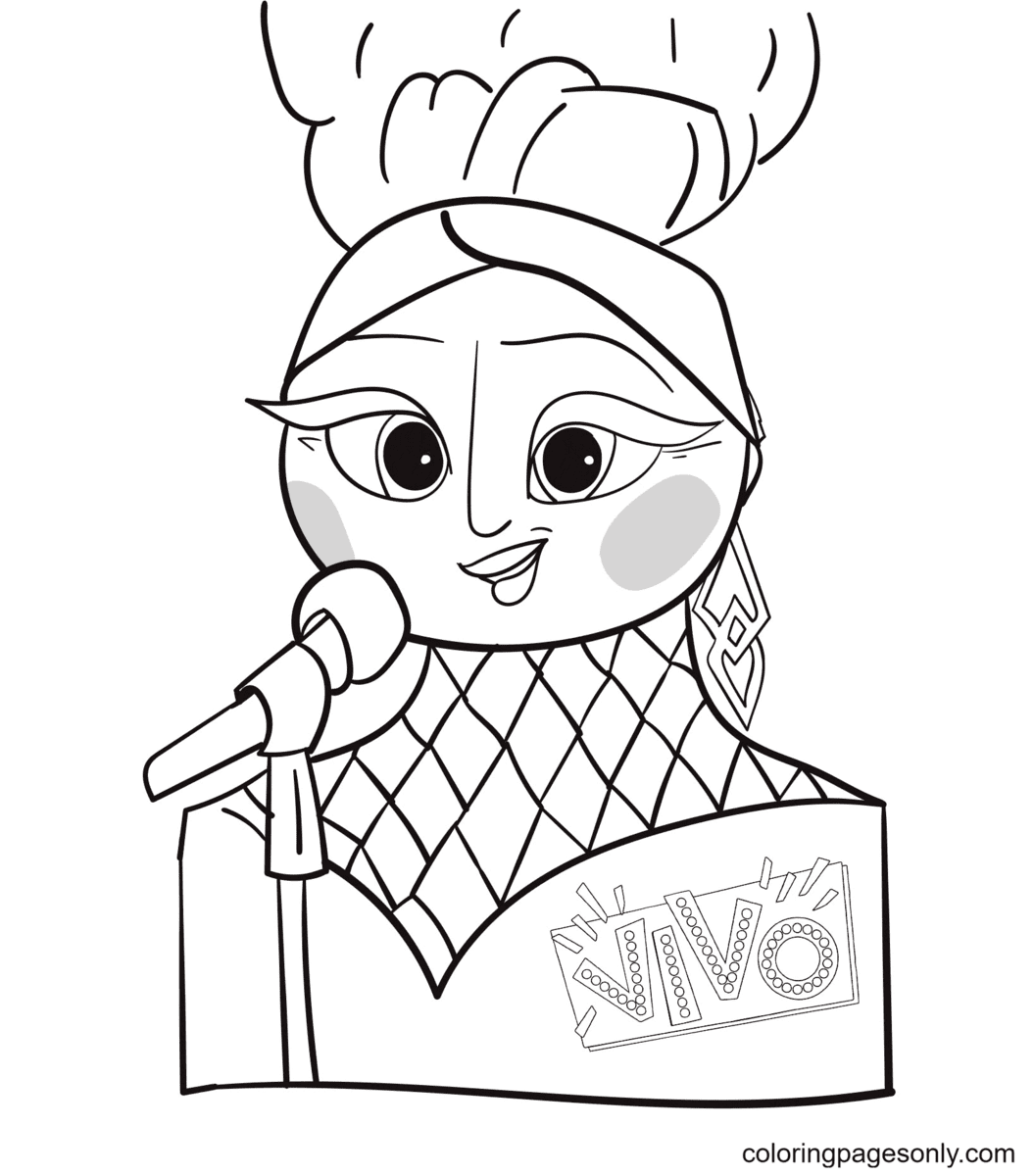 Marta Singing From Vivo Coloring Pages