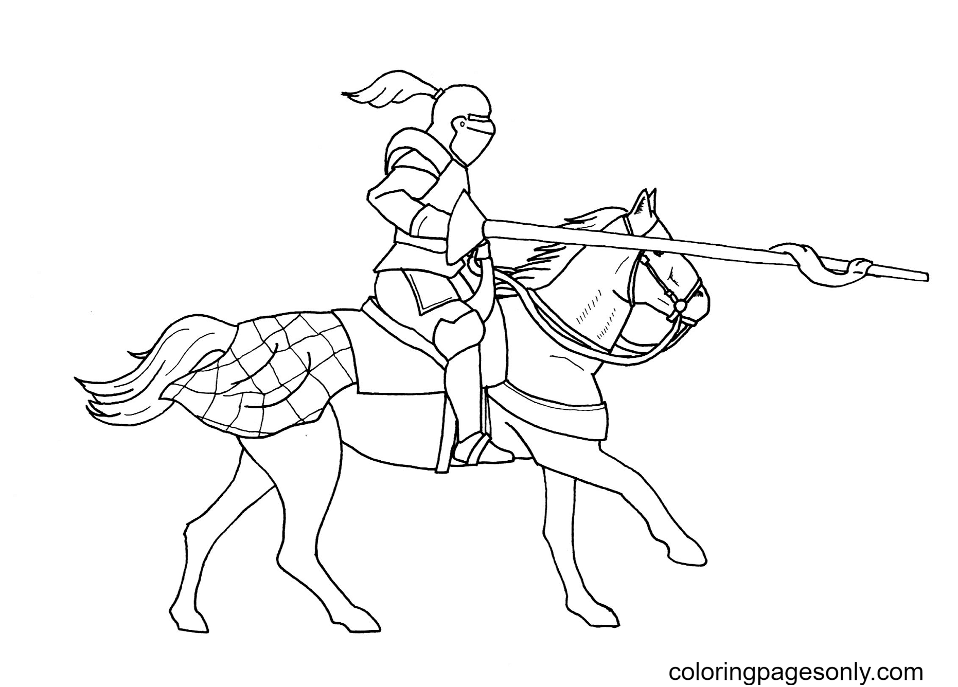 Cheval de chevaliers médiévaux de Knight