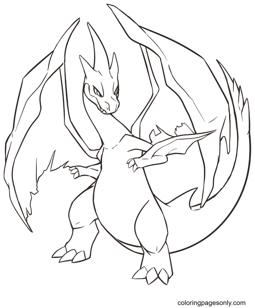 Mega Charizard Coloring Pages   Charizard Coloring Pages ...