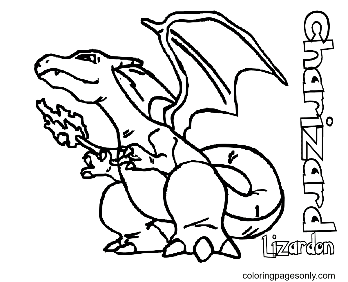 Mega Lizardon Charizard Coloring Pages