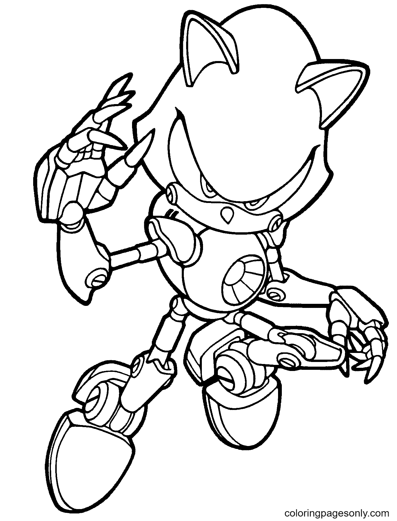 Metal Sonic Coloring Page
