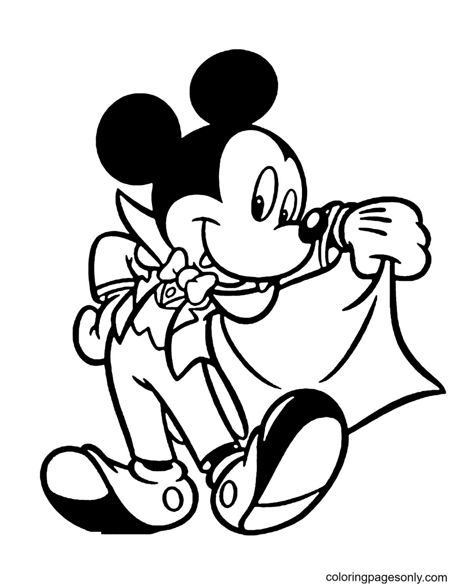 Desenho de Mickey como Vampiro para colorir