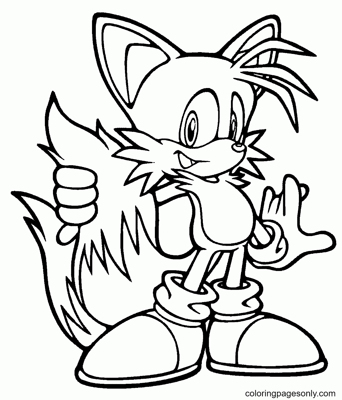 Miles Tails Coloring Page