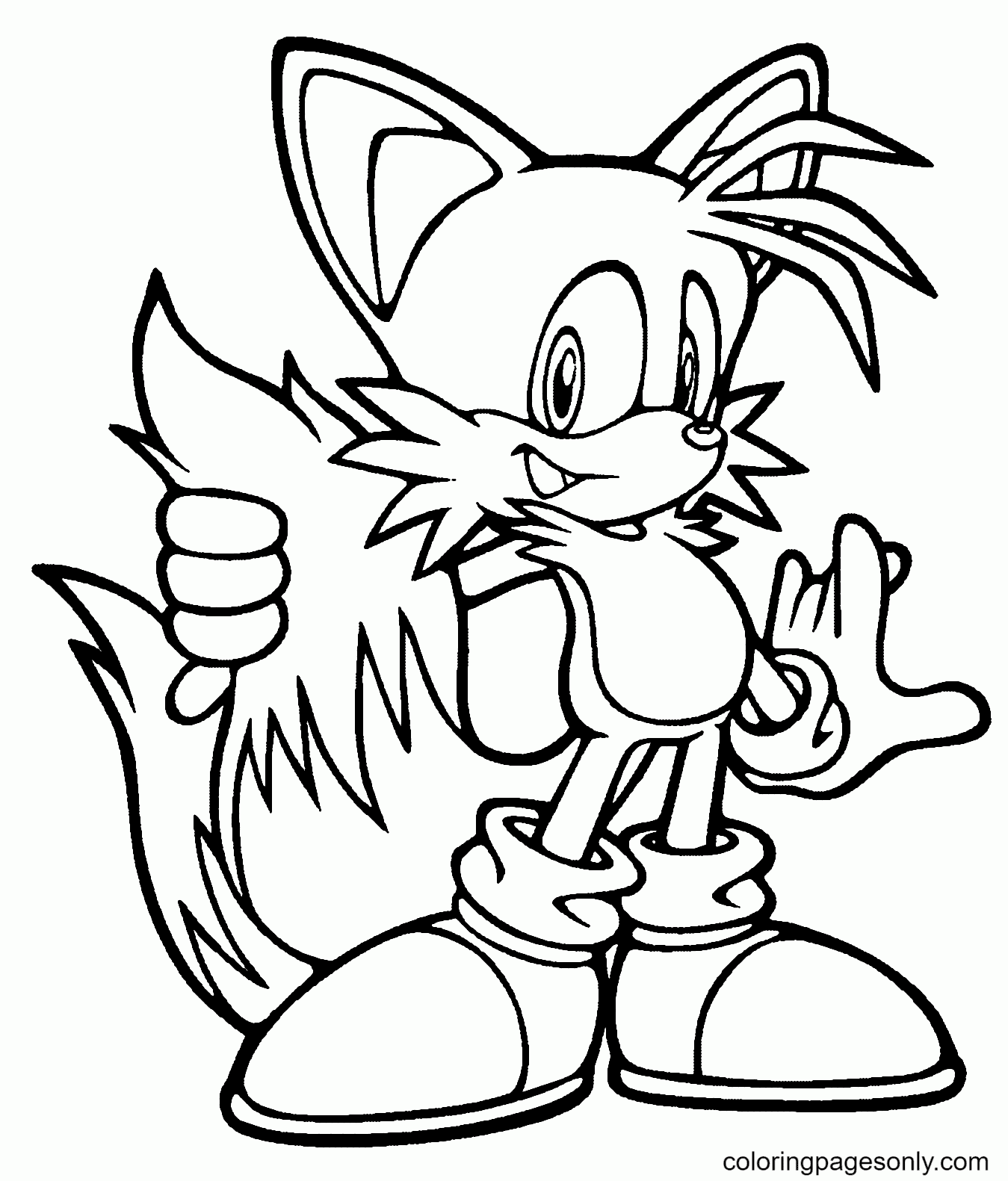 Coloring page - Miles Tails Prower