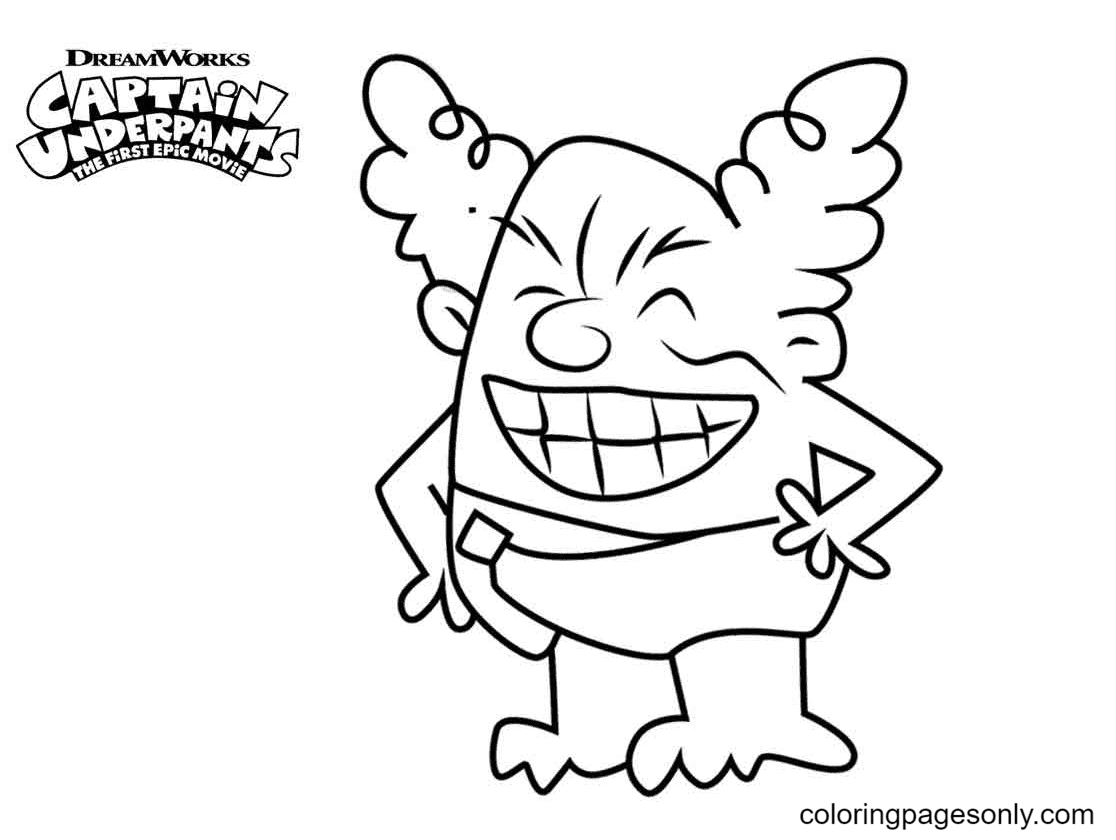 Minimalist Professor Poopypants Coloring Page