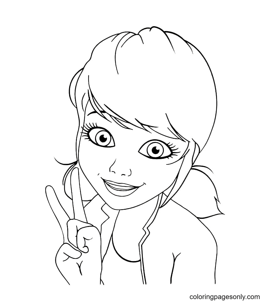 Miraculous Ladybug smile Coloring Page