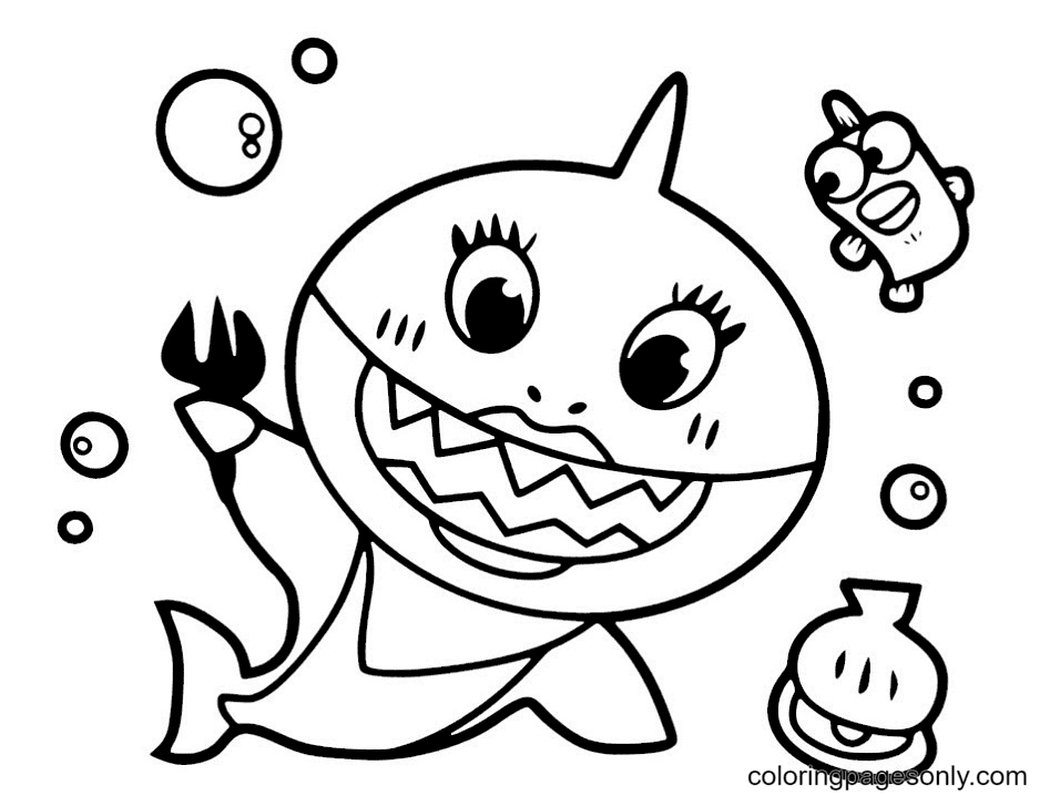 Mommy Shark Coloring Page