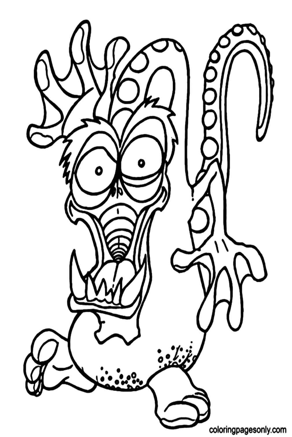 Monsters on Halloween Printable Coloring Page