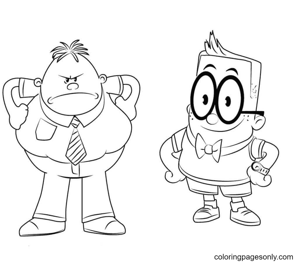 Mr Krupp And Melvin Captain Underpants Coloring Page