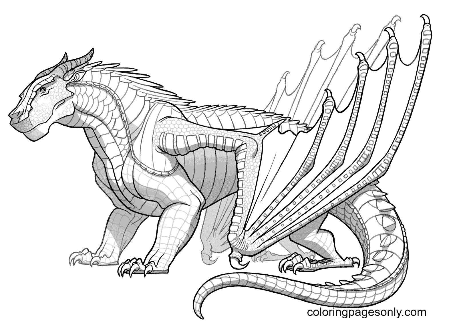 Mudwing Dragon from Wings of Fire Coloring Pages