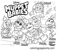 Disegni da colorare di bambini Muppet