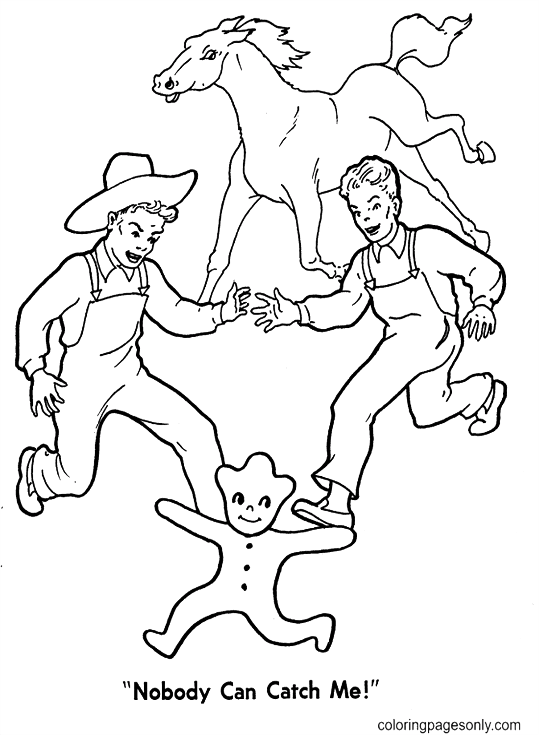 Nobody Can Catch Gingerbread Man Coloring Pages