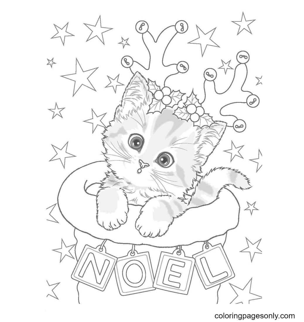 Noel Kitten Coloring Pages