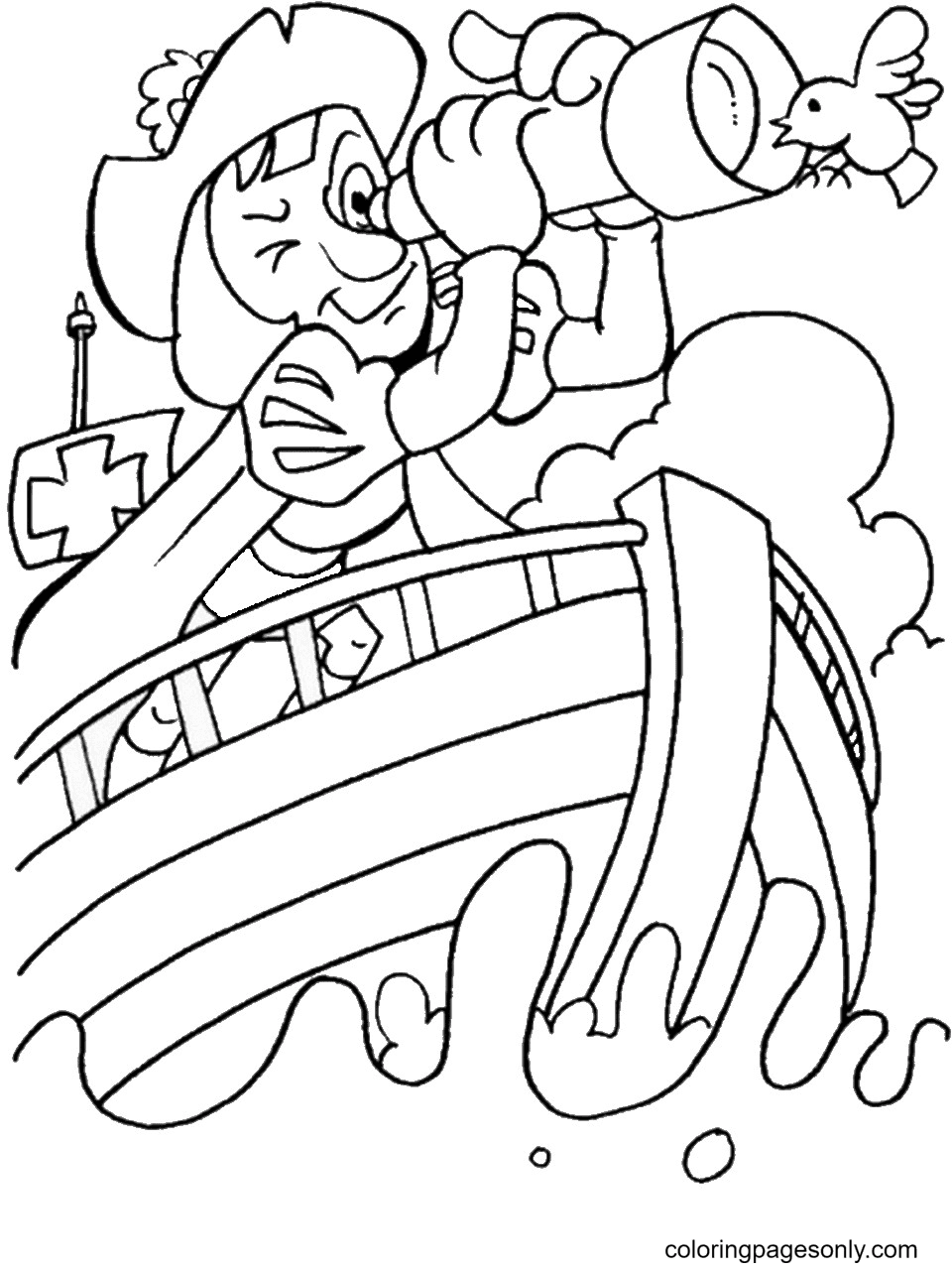 October Christopher Columbus Coloring Page